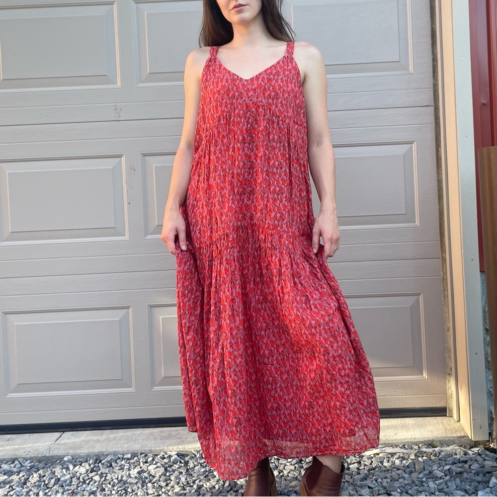 Joie 100% Cotton Bohemian Maxi Summer Sun Tank Dress Large - Picture 6 of 13